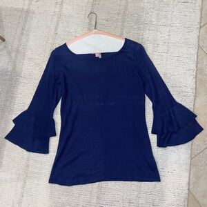 Lilly Pulitzer lightweight three-quarter length ruffle sleeves